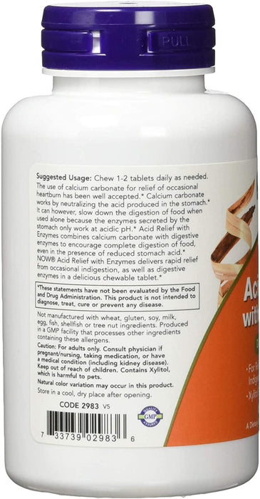 Antiácidos estomacales y enzimas digestivas Now 60 Capsulas