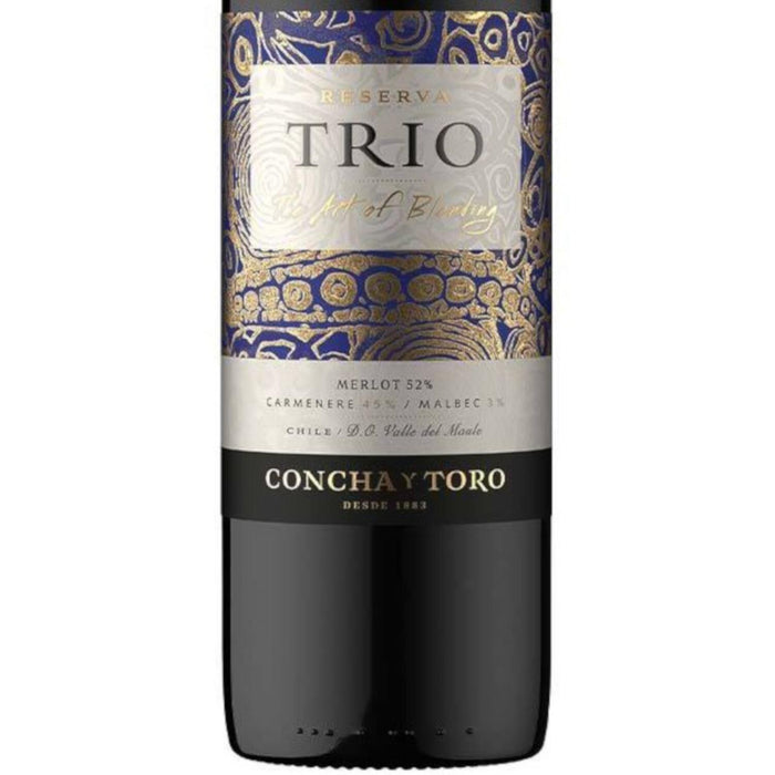 Pack de 6 Vino Tinto Trio Merlot Carmenere Malbec Rva 750 ml