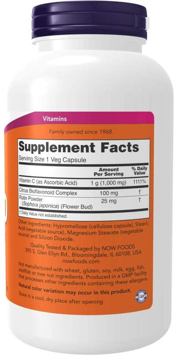 Vitaminas Now Vitamina C 1000mg 250 Cápsulas