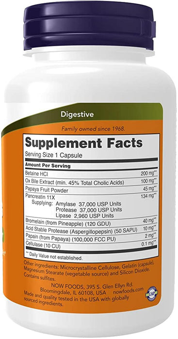 Enzimas digestivas Now Super Enzymes 90 Tabletas