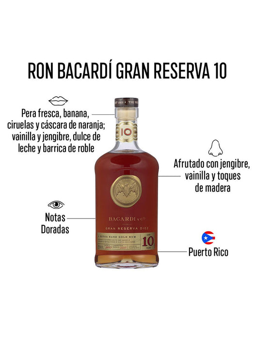 Ron Bacardi 10 Años Gran Reserva 750 ml
